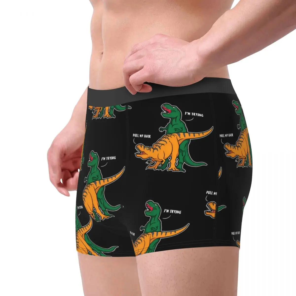 T-rex-Calzoncillos bóxer para hombre, ropa interior de dinosaurios, muy transpirable, alta calidad, Sexy, Idea de regalo