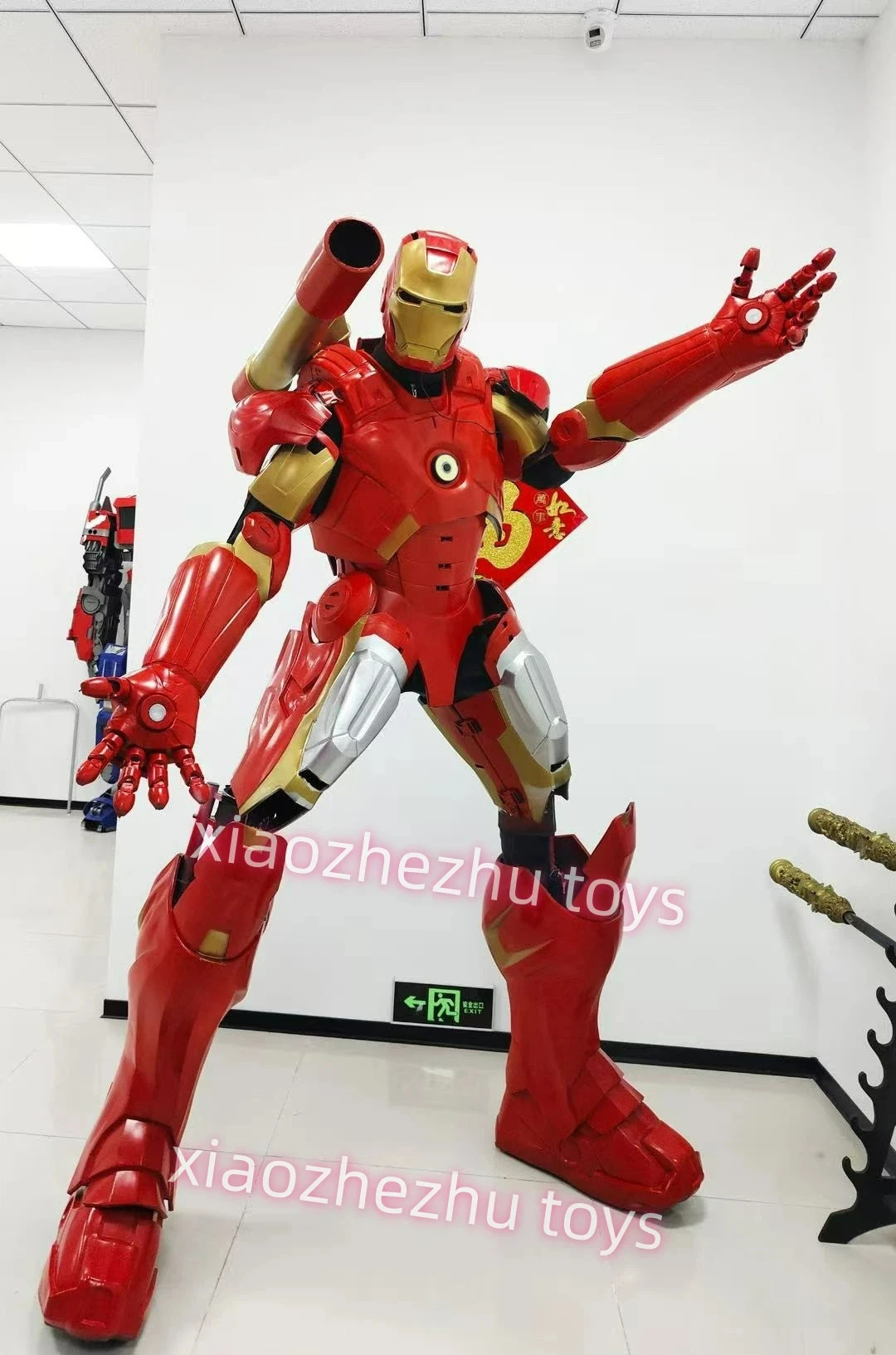 

Iron Man Luminous Wearable Full Body Robot Mecha Armor Adult Cosplay Battle Suit Costume for Party Christmas Holiday Event Gift