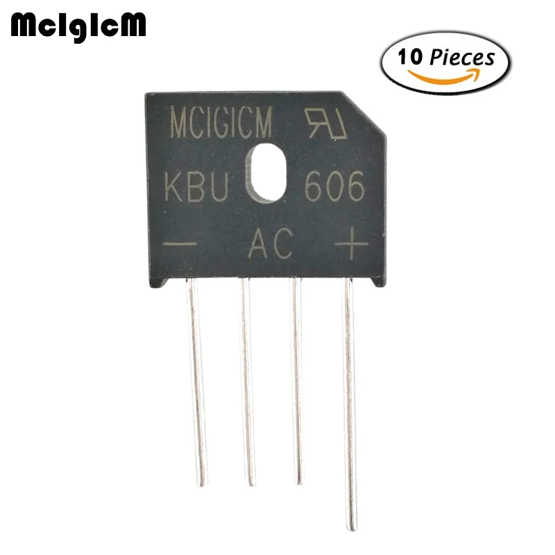 10PCS 6A 600V diode bridge rectifier kbu606