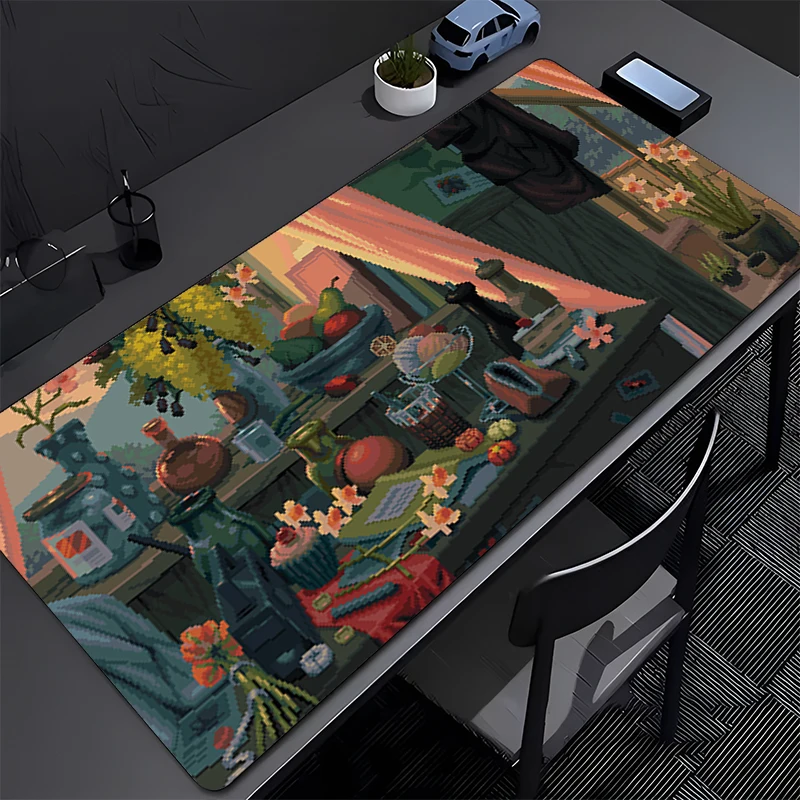 

Mouse Pad Office Gaming Laptop Cute Desk Mat Pixel Art Anime Scenery Mousepad Gamer Mouse Mat Computer Accessories Keyboard Pad