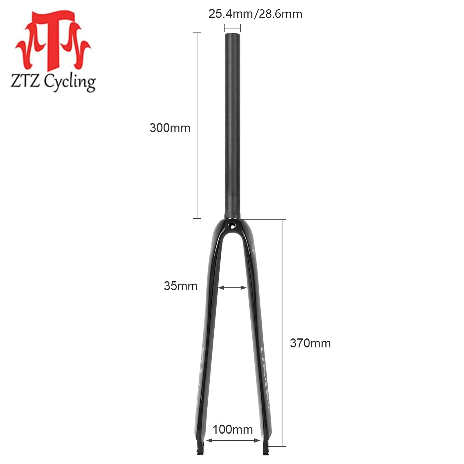 ZTZ 28.6mm 700C Ultralight Full Carbon Fiber Road Bike Rigid Fork,   Bicycle Front Fork，Cycling Fixed Gear Bicycle Fork Fix