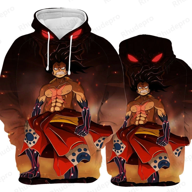 One Piece Spring Autumn Hoodie Monkey D. Luffy Choba Law Hoodies 3D Printed Hooded Cosplay Sweatshirts Boys Girls Oversized