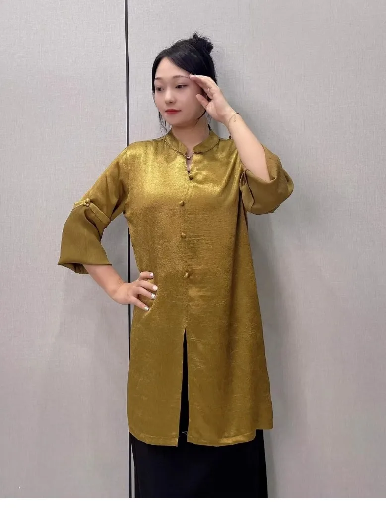 

Tibetan Clothing Mid-Length Shirt New Tibet National Style Top Traditional