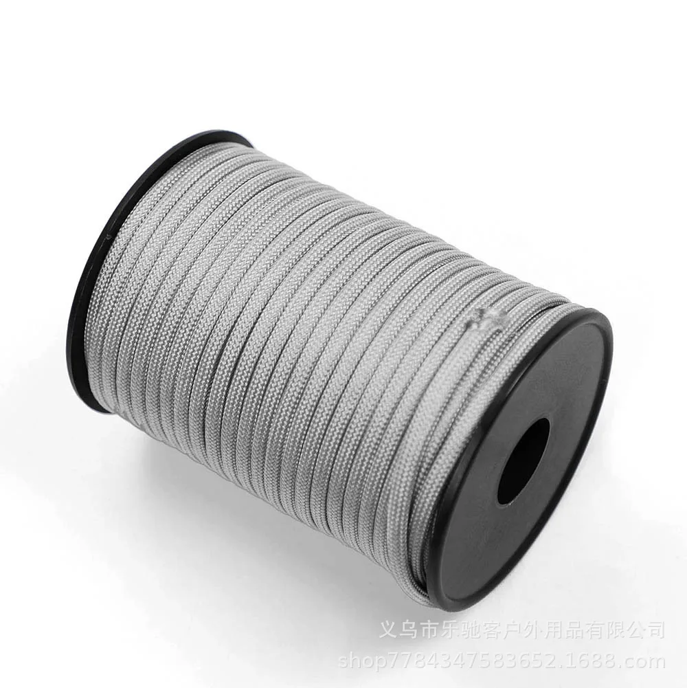 Durchmesser 4mm, Länge 30m, aufrollbares neunadriges Paracord-Seil in verschiedenen Farben, geeignet zur Zeltverstärkung, Windseilbefestigung. – Detail 3