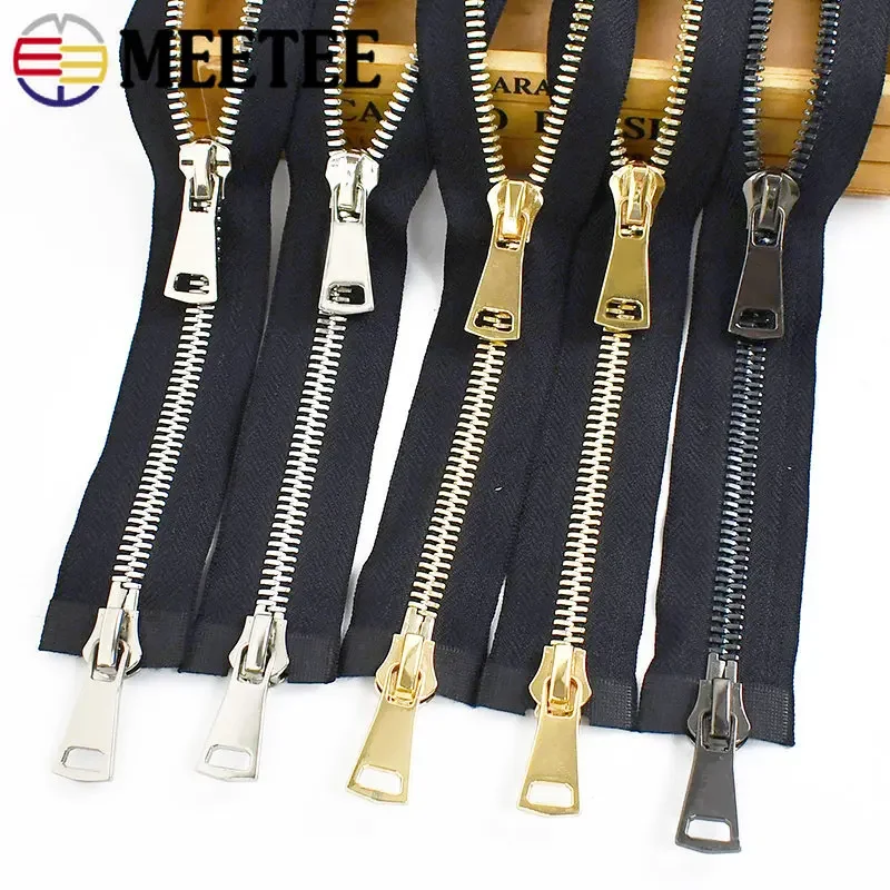 

1Pc 70-100cm 8# Metal Zipper Double/Single Slider Zips Open-End Auto Lock Zippers for Bag Jacket Sewing Closures Zip Accessory