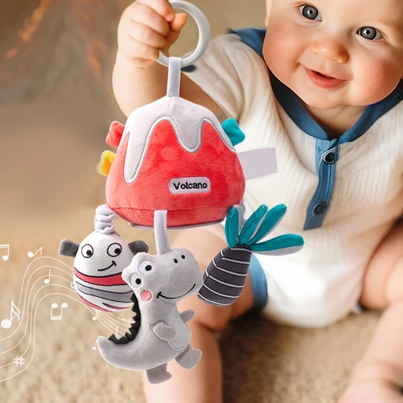 سرير بيبي معلق ألعاب خشخيشة موسيقية أفخم الحيوان الوليد سحب قبضة التدريب جرس المحمول لسرير عربة الصالة الرياضية الإطار لعبة معلقة #4