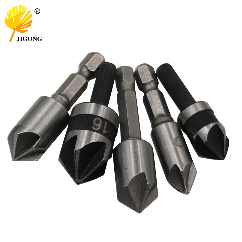 82 degree five-edge chamfer woodworking opening fast guide chamfering knife countersink drill, wood centering countersink drill