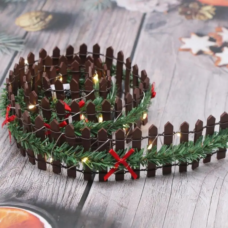 Christmas Miniature Fairys Garden Ornament Fence Picket Fence for Dollhouses
