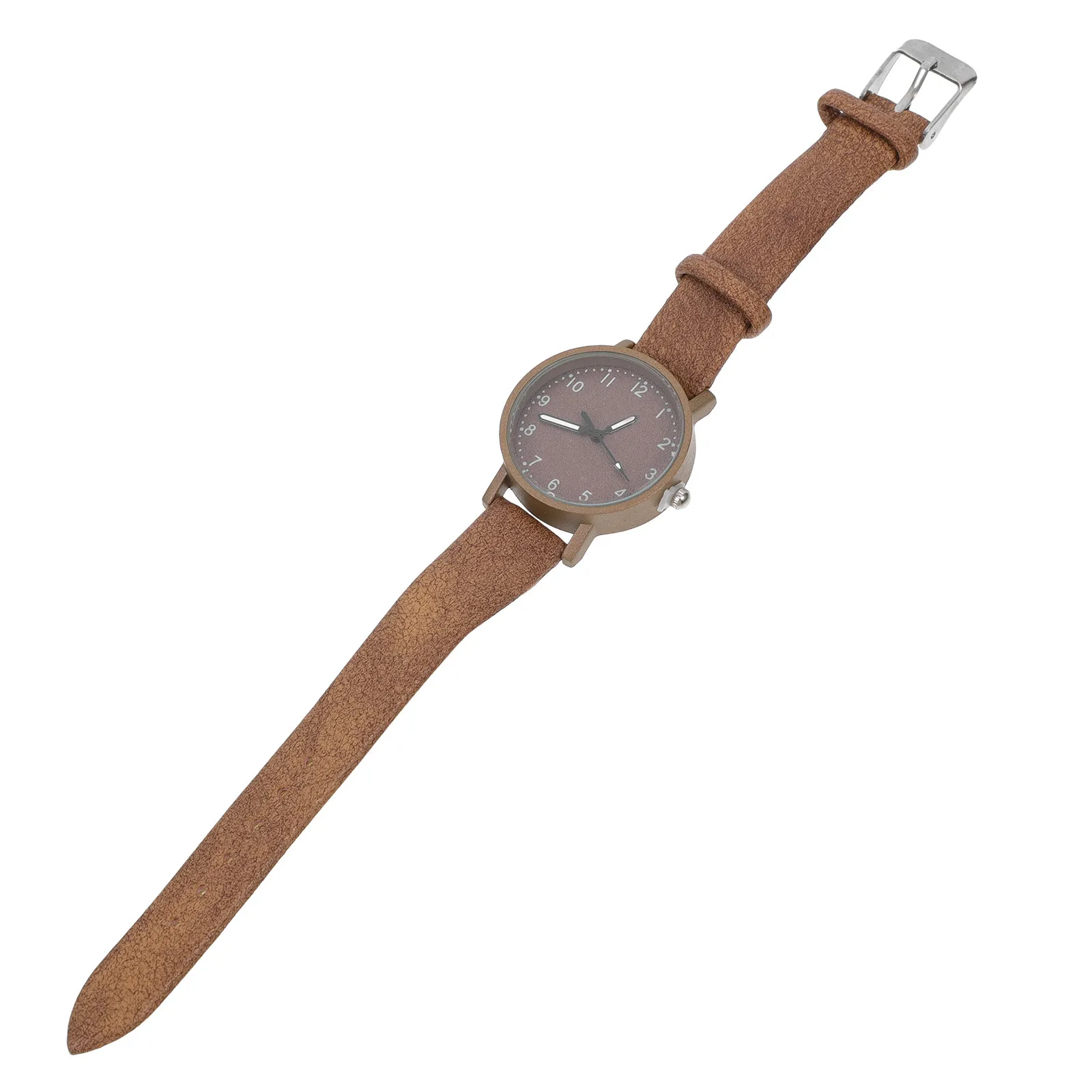 1Pcs Elegant Quartz Watch for Women Students Brown Dial Stainless Steel Strap Precise Silent Movement Daily Office Gift