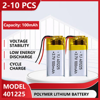 3.7V 100mAh Polymer Lithium LiPo Rechargeable Battery 401225 For Bluetooth headset, beauty instrument, selfie stick, spray, etc