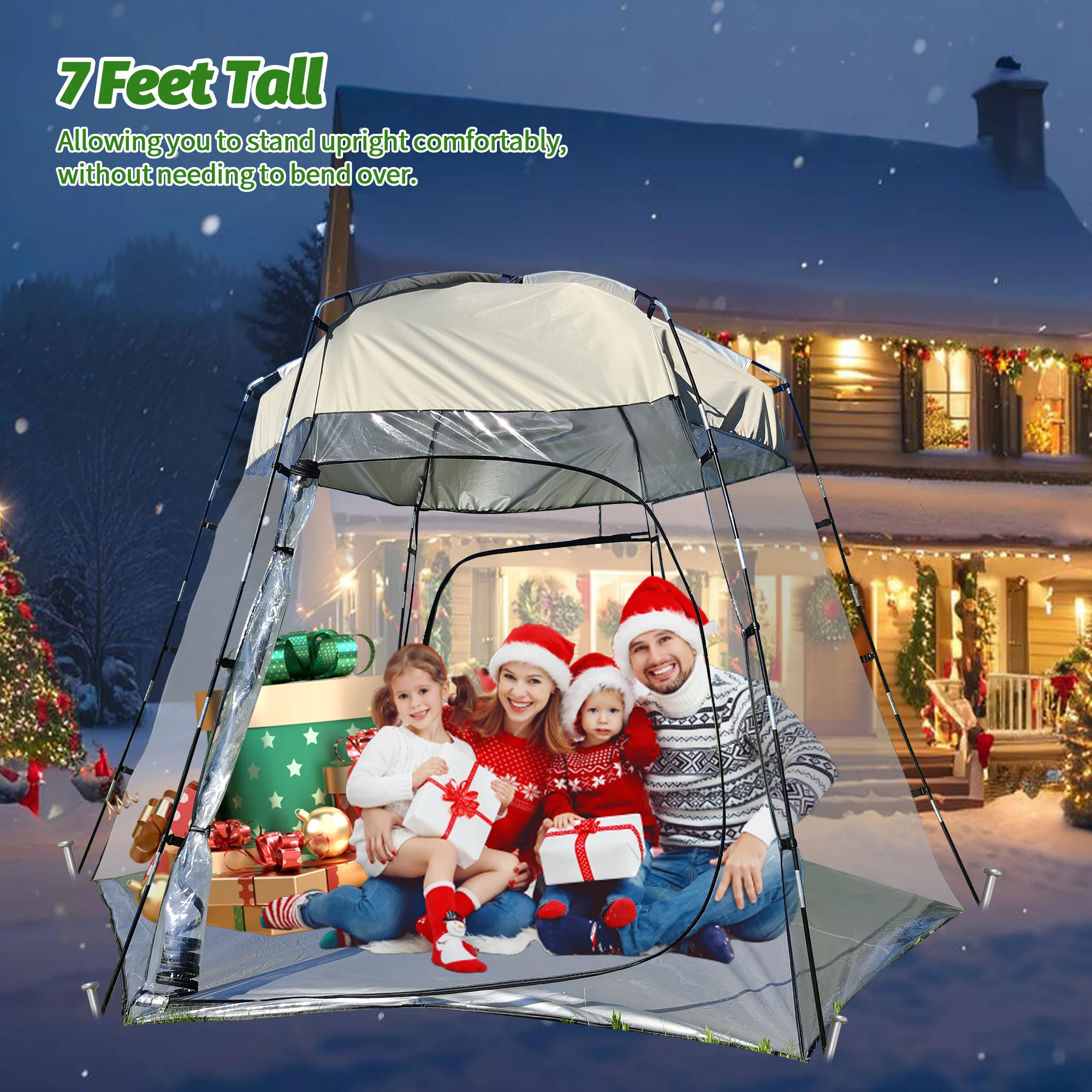 المحمولة عيد الميلاد واضح خيمة PVC يندبروف مقاوم للماء الأسرة الدافئة في الهواء الطلق غرفة الشمس فقاعة منزل شفافة مأوى دافئ #1
