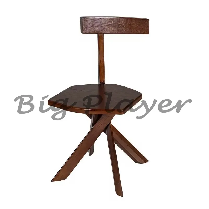 

Living Room Chairs Backrest Chair Retro Home Furniture Solid Wood Dining Chairs Designer Backrest Chairs Restaurant