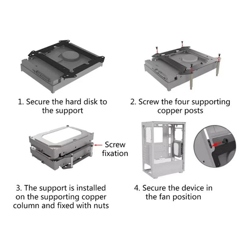 12Cm Fan Hard Drive Bracket SSD 3.5 Inch Hard Drive Bracket Extended Multi-Layer Stacking Bracket Computer Parts