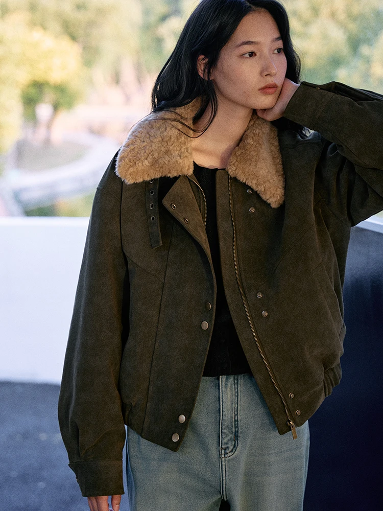 

Jicouture, новое женское пальто со снежным хлопковым шерстяным воротником, зимнее теплое пальто Barn Sle на молнии, длинное пальто V-Ne