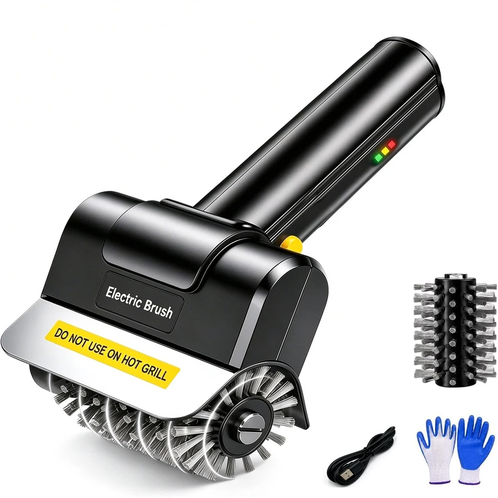 Electric Stainless Steel BBQ Brush 2000mAH Rechargeable Wireless Cleaning Brush Outdoor Cleaning Brush Grill Brush