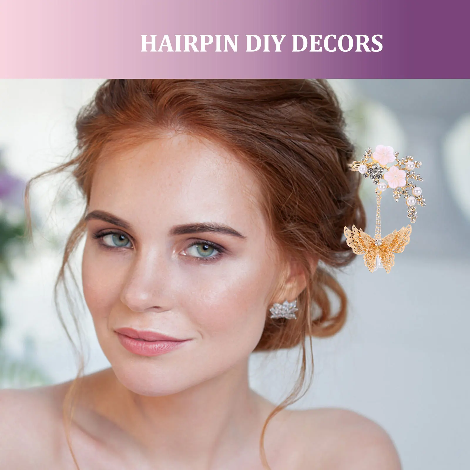 

10 шт., заколка для волос с бабочками, материалы «сделай сам», ретро-стиль, медь, ремесло для ручной работы, палочки для волос, украшения, шпилька, декор «сделай сам»