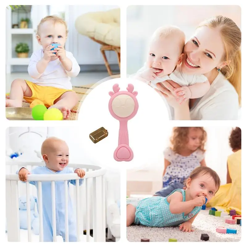 Teether Toys Silicone Handbell Rattle For 3-6 Months Children Kid Teether Rattle Toys Animal Shape Durable Kid Teether