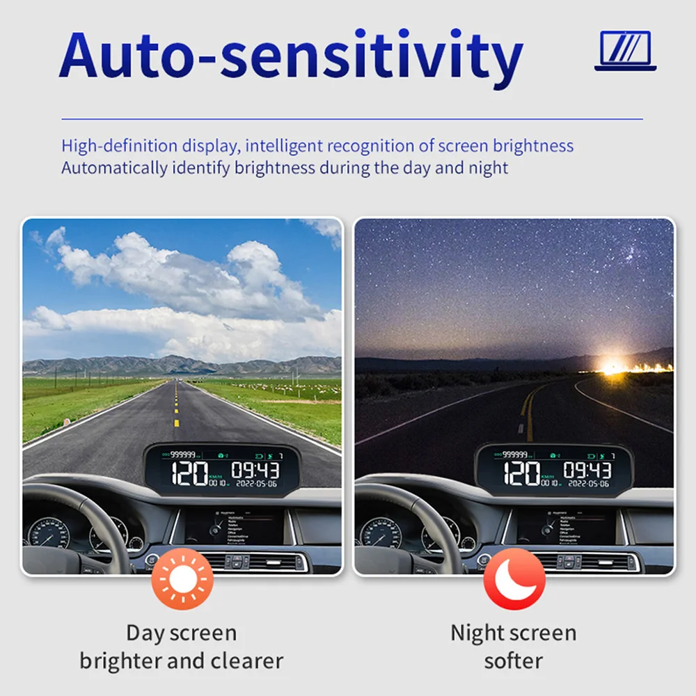 X100 & X98 Car HUD Head-Up Display Universal Solar Wireless GPS Vehicle Speed Odometer Altitude Temperature for Driving Reminder