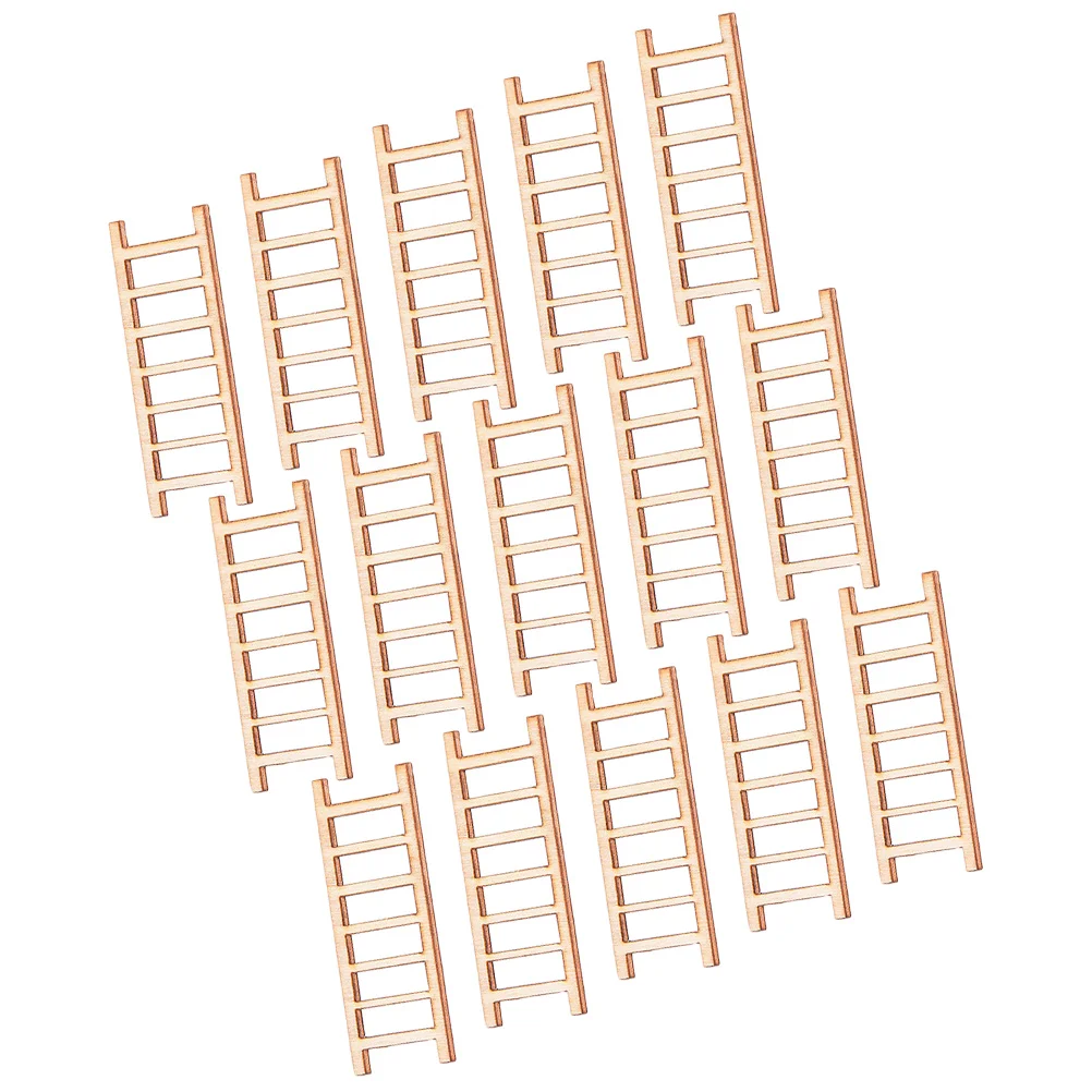 15 Pcs Wooden Small Staircase Ornaments Step Ladder Toy Furniture Mini House Accessories