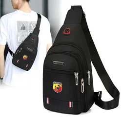 Car LOGO Crossbody Men Outdoor Sports Slanted Shoulder Bag Chest Storage Bag  For Fiat Abarth 595 Abarth 500 Abarth 124 Spider