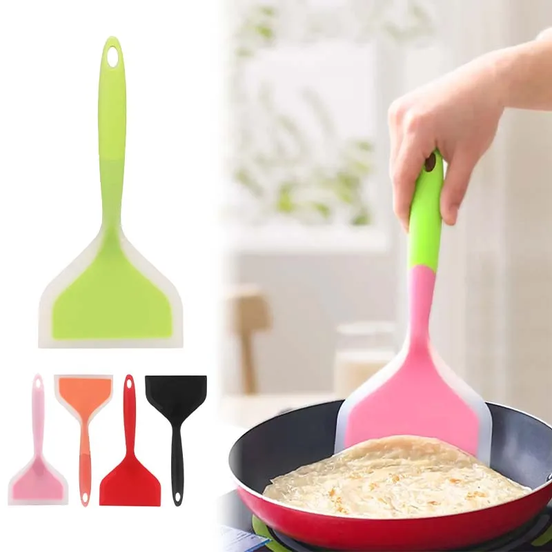 Silicone Spatula Wide Mouth Non-stick Scraper Steak Beef Egg Cooking Spatula Pancake Baking Tools Kitchen Cooking Shovel