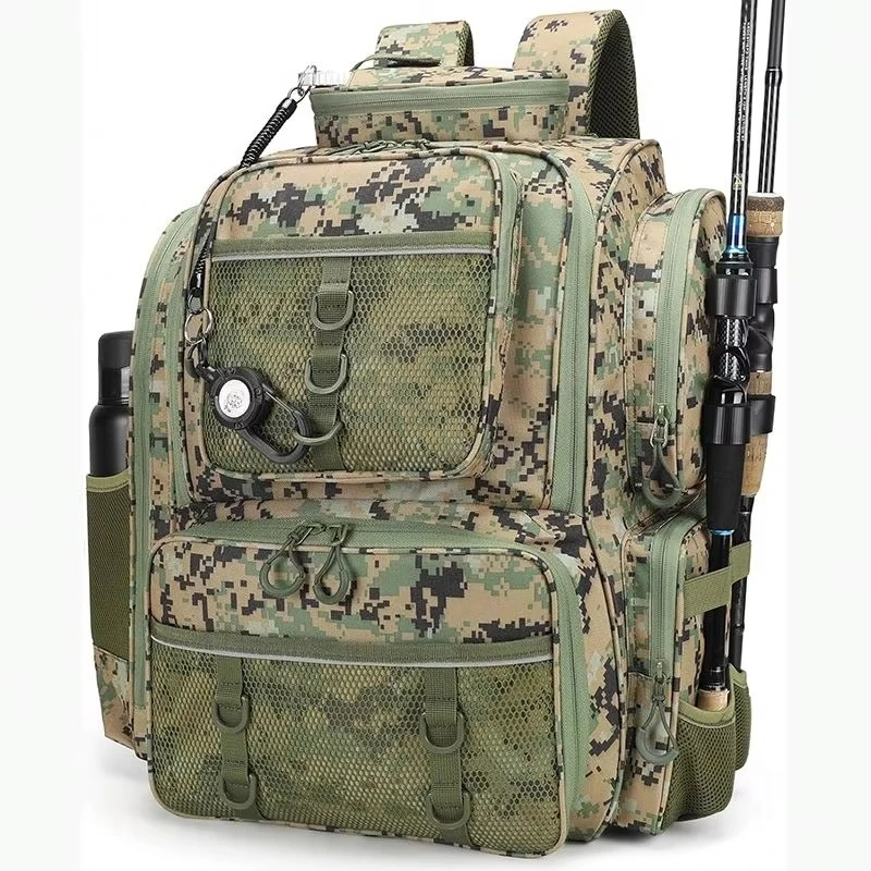 Multi Purpose Large Waterproof Fishing Backpack With Rain Cover Cooler Tackle Storage Bag Support Free Sample For Outdoor
