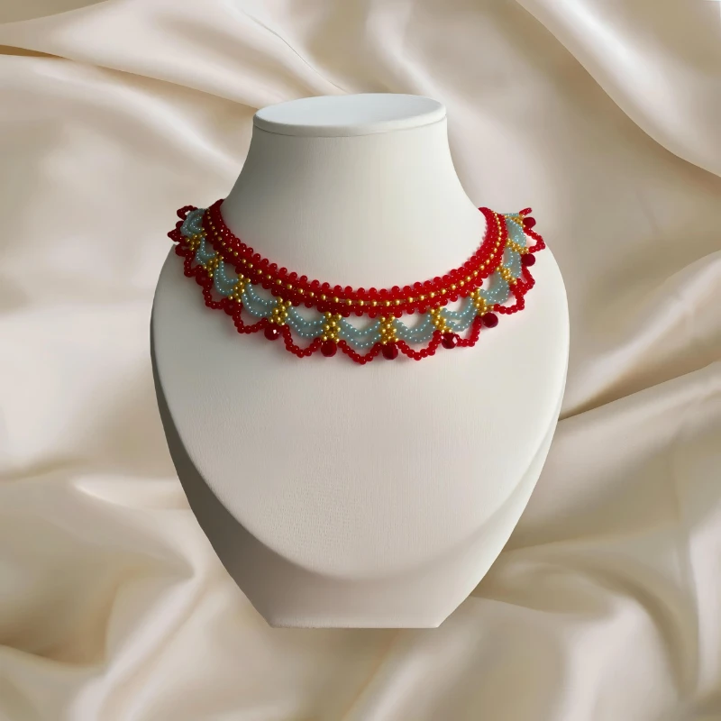 

New Chinese-style multi-layer lace tassel necklace for women, 2025 new unique design clavicle chain.