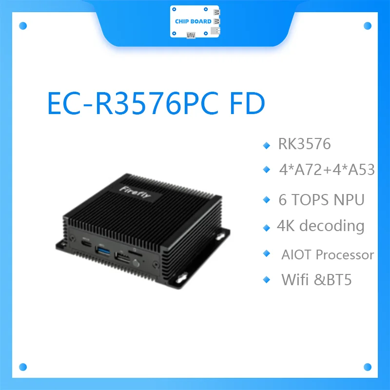 EC-R3576PC FD 8 코어 6T 컴퓨팅 AIOT 마더보드, 4K 인코딩 및 디코딩, 국내 RK3576 록칩