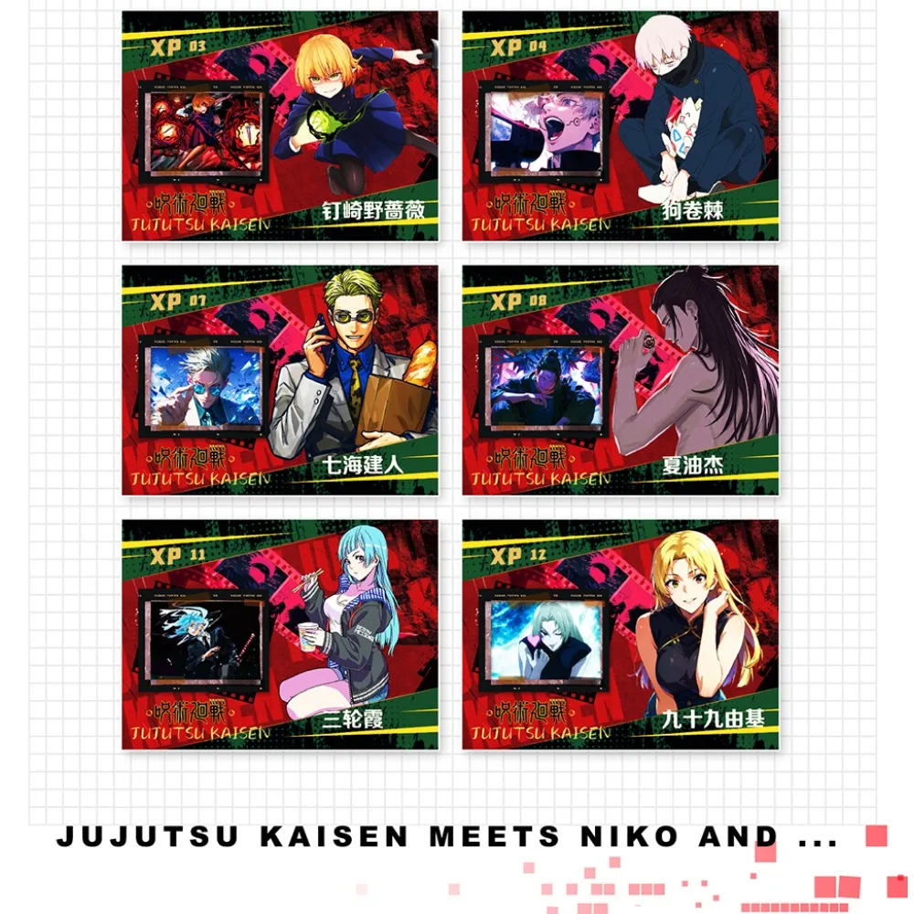 Jujutsu Kaisen Collection Cards for Boys Girls Anime Satoru Gojo Itadori Yuji Male God Crystal Portrait Cards Table Toys Gifts