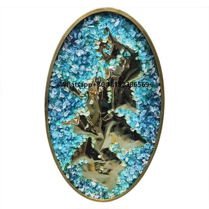 

Morden Handmade Abstract 3D Metal Art Painting Home Decor round Wall Arts Still Life Subjects