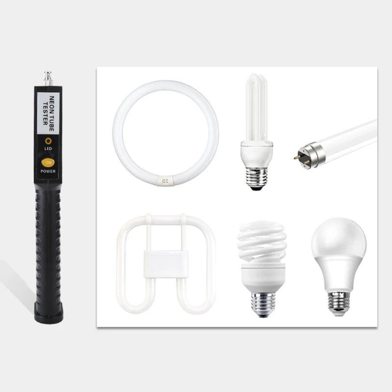 Portable Neon Tester Handheld Neon Tube Checker Lamp Fluorescent LED Indicator Various Lights Bulb Quality Fault Detector Tools