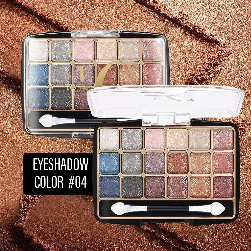 18-Farben-Glitzer-Lidschatten, matt, langlebig, wasserdicht, Lidschatten-Palette, Schimmer, sexy, einfach zu tragen, weibliche Augen-Make-up-Kosmetik