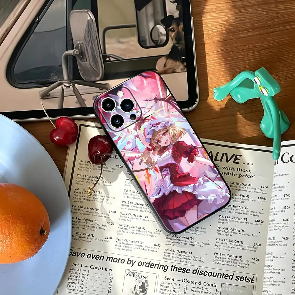Funda para Teléfono Gensokyo Project para iPhone 17 16 15 14 13 12 11 Plus Mini Pro Max, Negra, Suave, Antigolpes