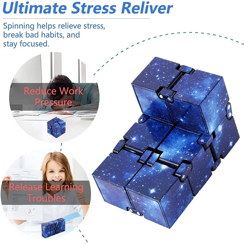 Infinity Cube Flip Adhd Toys Anxiety Toy Fingertips For Game Puzzle Antistress Magic Finger Fidget Autism Hand Gifts Children