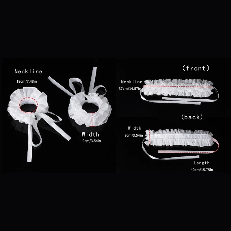 Elżbietański kołnierzyk falbaną imitujący kołnierzyk i mankiety na Halloween Masquerades Dropship