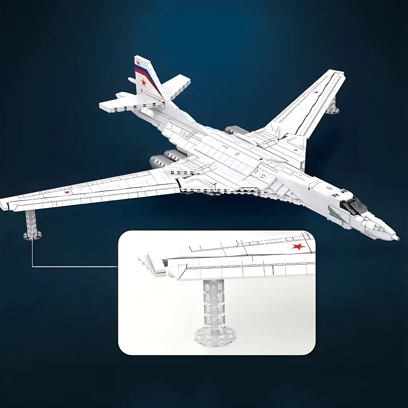 Reobrix 33036 RU Tu-160 stratégique Bomber importer nuits Blanc fzFighter Brick Assembly TariJouets pour enfants Cadeau de Noël