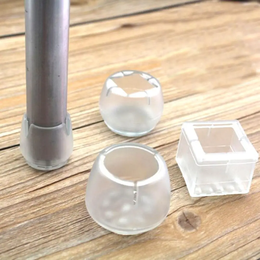 

16PCS Safety Non-Slip Round Chair Pads PVC Silent Chair Leg Caps Round With Felt Chair Foot Cover Furniture