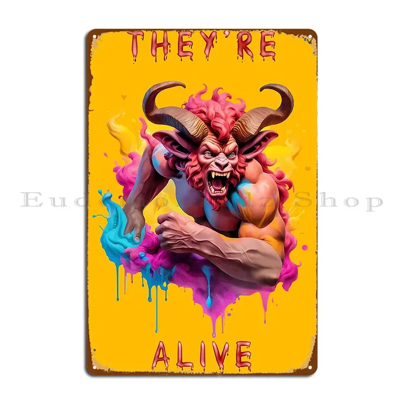 Satyr Metal Sign Poster Customize Painting Designs Poster Mural Tin Sign Poster