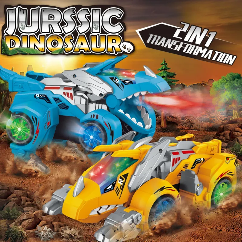 

New Electric Universal Deformation Dinosaur Spray Triceratops Colorful Lights Simulation Music Dinosaur Boys And Girls Toys