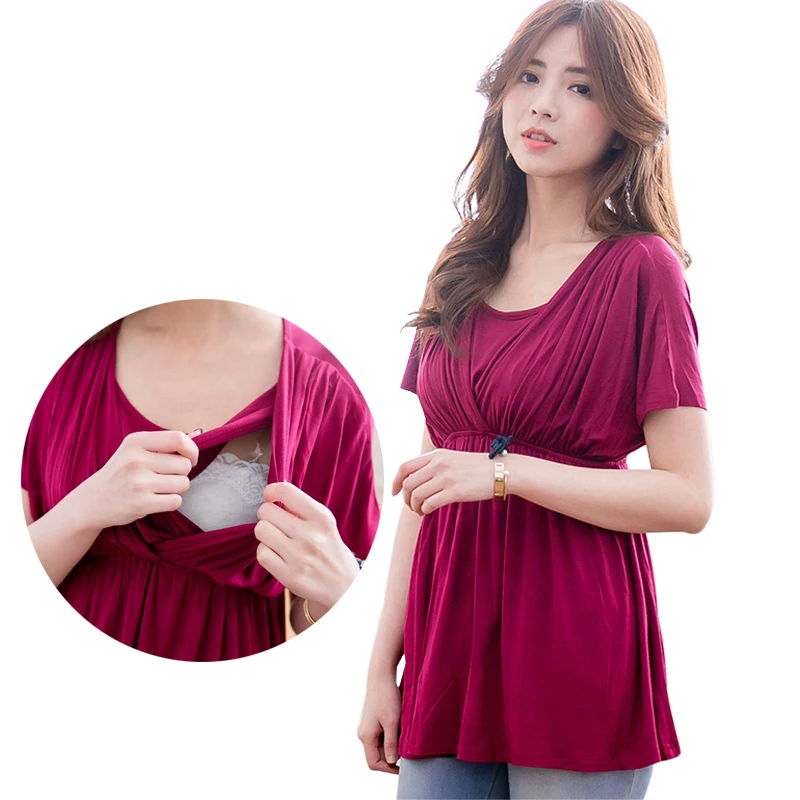 

Nursing T-shirt Maternity Clothes Lactation Top Breastfeeding Tee for Postpartum Women Soft Stretchy Pregnancy Clothes