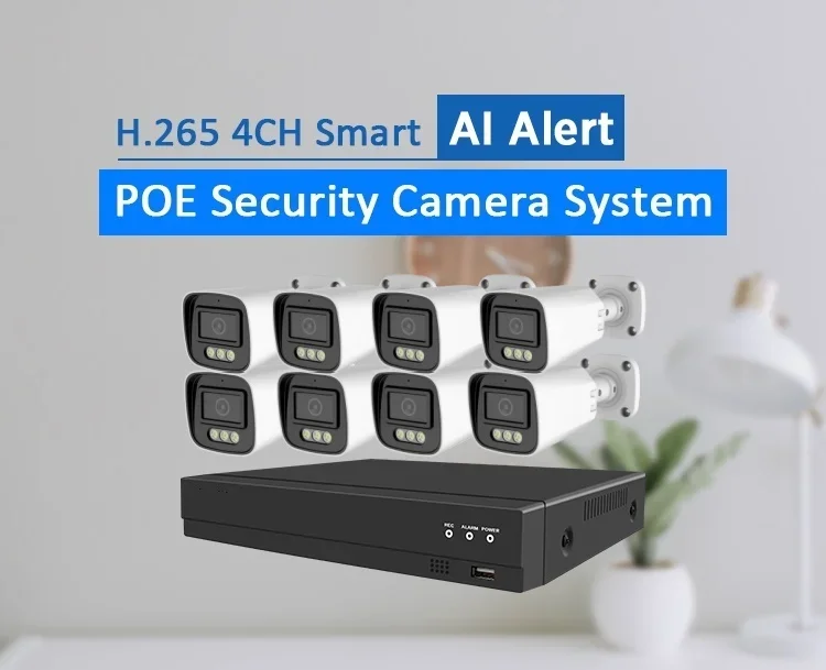 8 Channel Outdoor Two Way Audio Full Color Night Vision Poe Nvr Kit Cctv Ip Home Camera Security System 4K 8MP