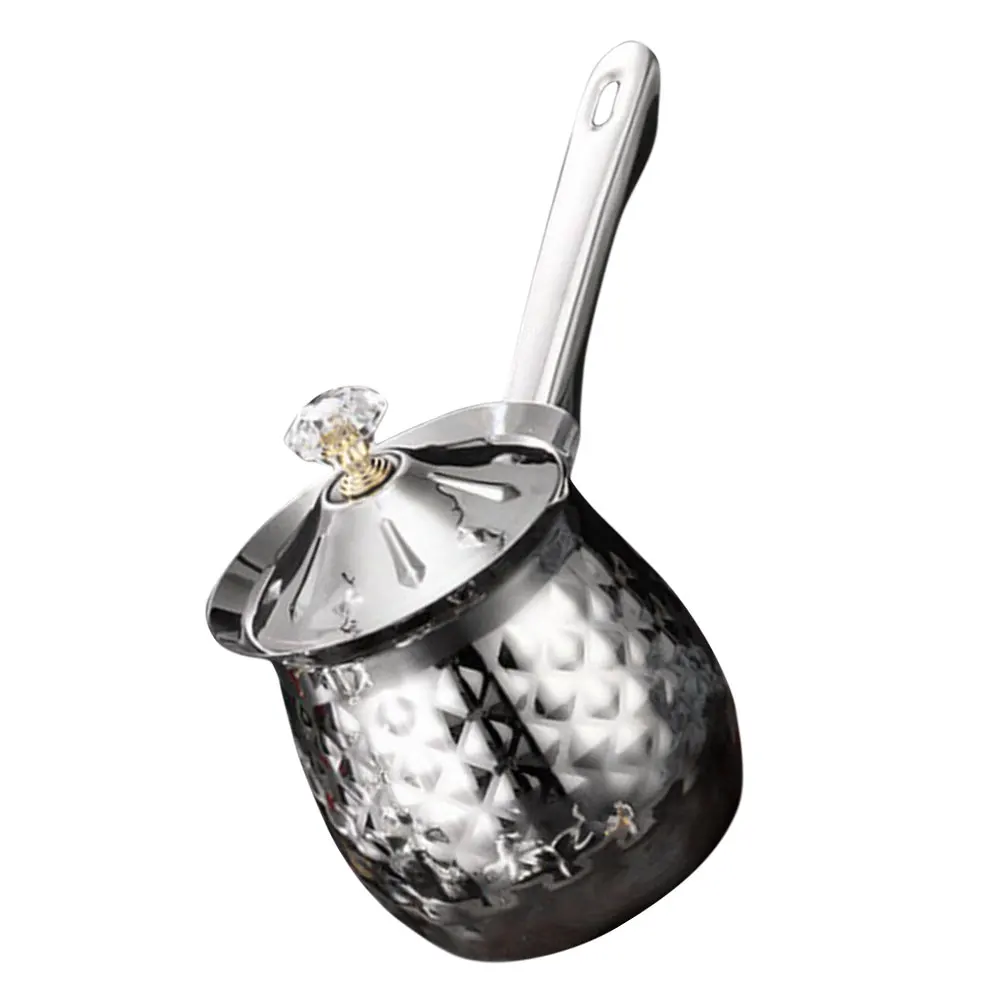 

Sharp Mouth Pull Flower Cup Handleless Milk Frothing Pitcher Steaming with Lid Small Coffee Stainless Steel Frother Carafe