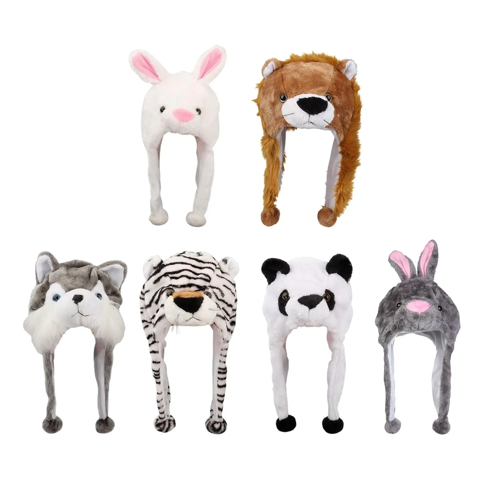 

Cute Animal Plush Hat Animal Themed Party Soft Outdoor Adults Kids Easter Photo