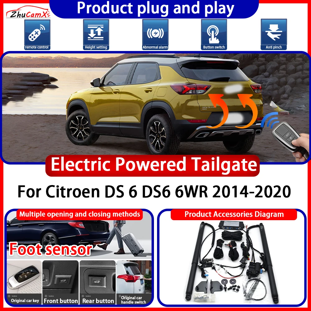 ZhuCamX Electric OEM Powered Tailgate for Citroen DS 6 DS6 6WR 2014-2020 Anti Pinch Smart Intelligent Control Gate Lift Kit