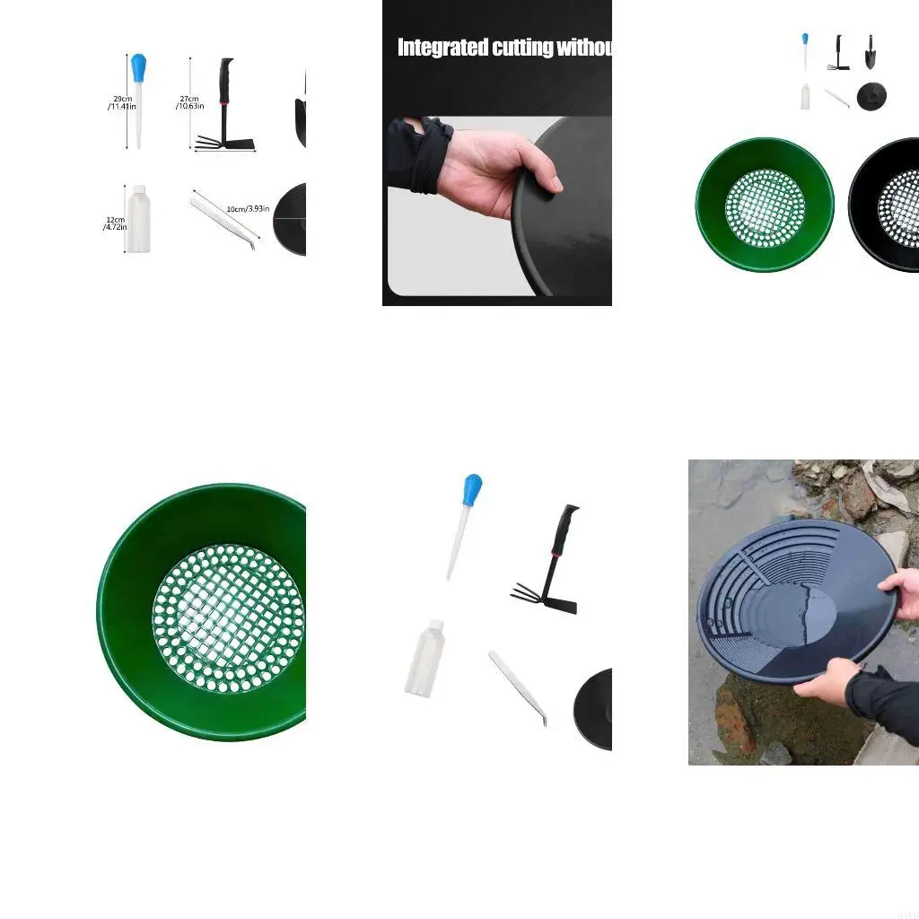 Plastic Mineral Sorting Pan for Manual Sand and Gravel Separation, Portable Prospecting Tool for Streamside Exploration M4YD