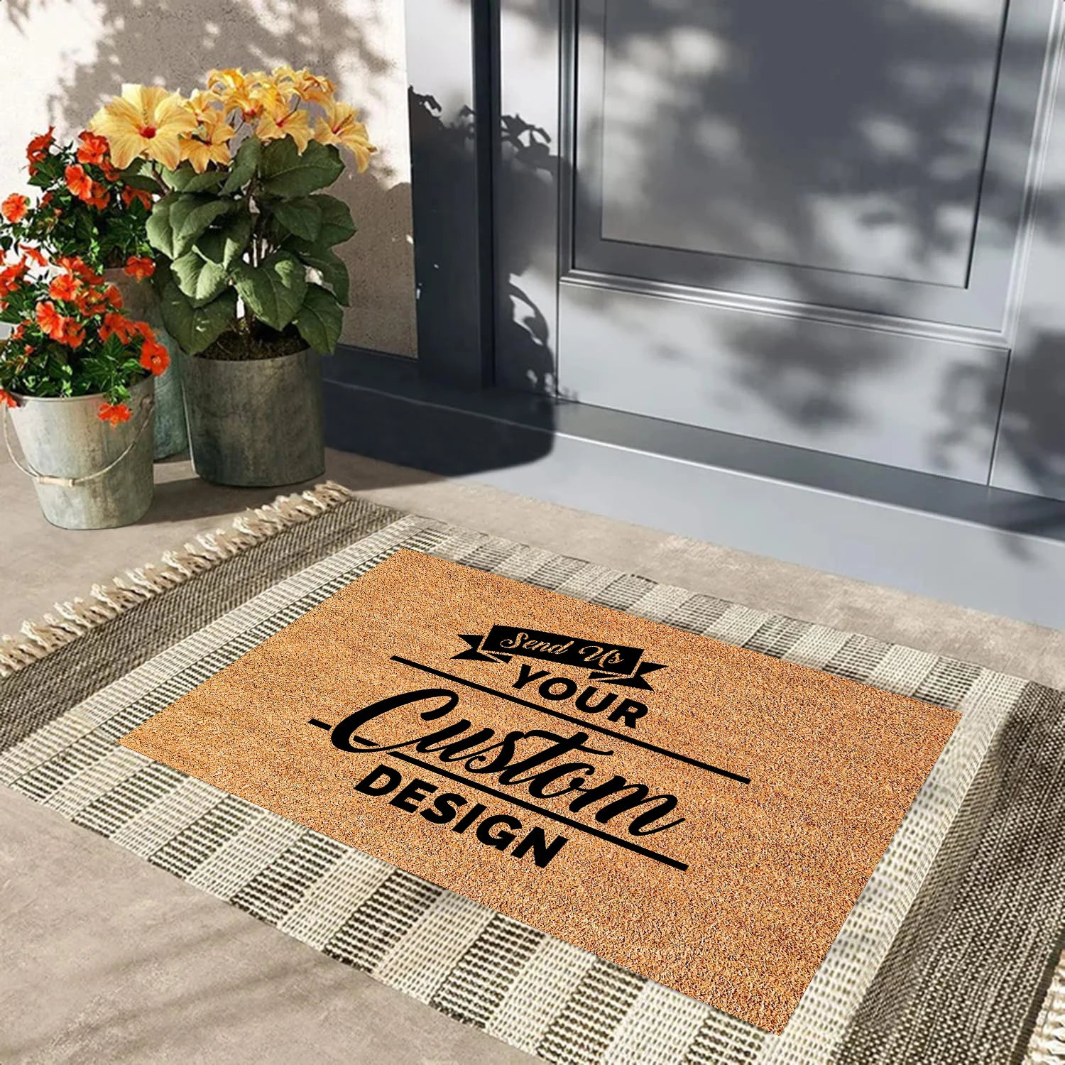 Custom Doormat - Your Custom Design - Rubber Anti Slip Outdoor Personalized Door Mat - Business Logo - Customized Welcome Mat