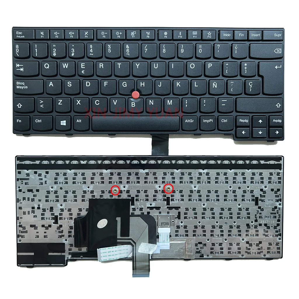 Teclado espanhol E470 para Lenovo Thinkpad E470 E470c E475 01AX010 com ponto SP