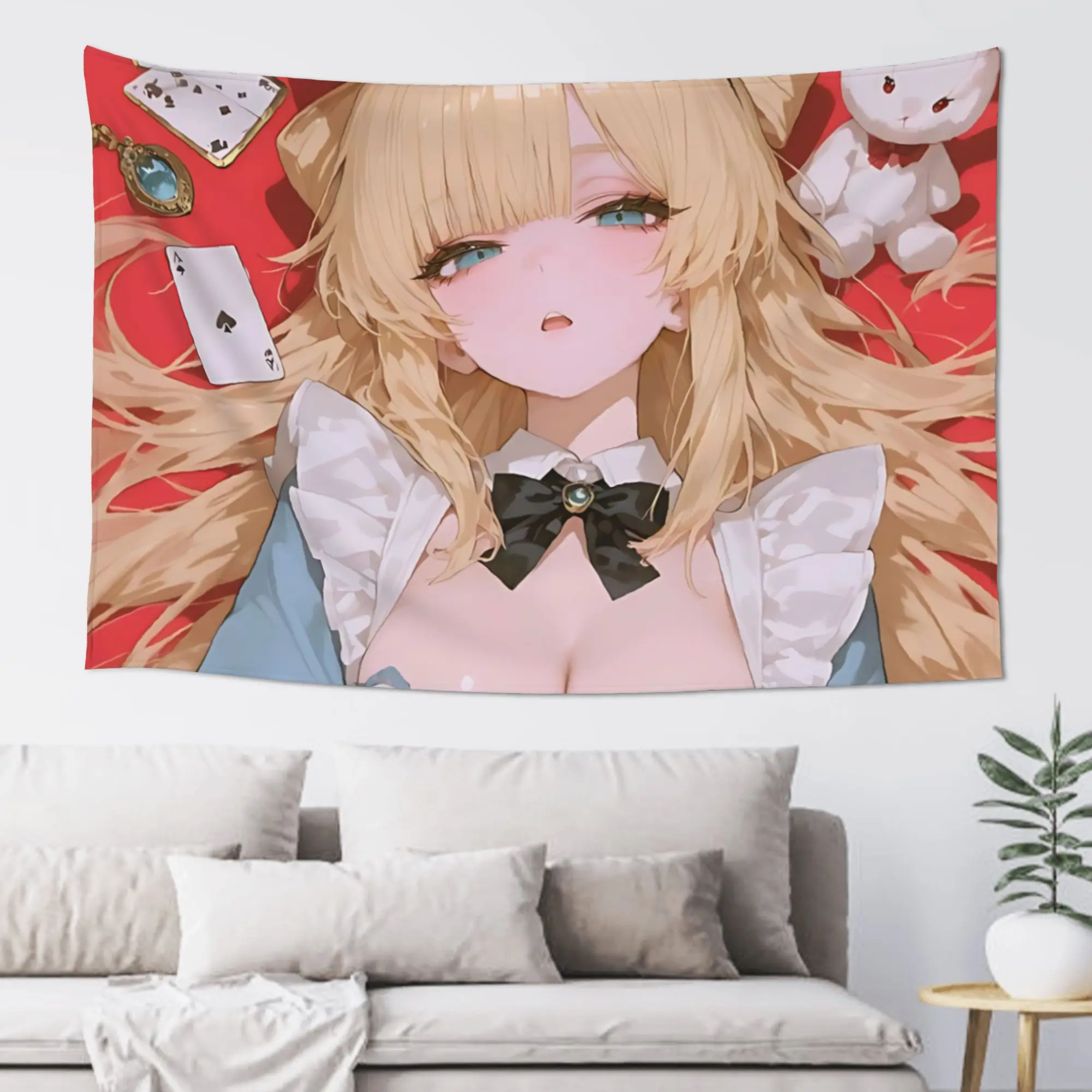 Japanese Style Anime Game Girl Customized Tapestry  Wall Hanging Blanket Tapestry Home Decor Items Wall Decorations