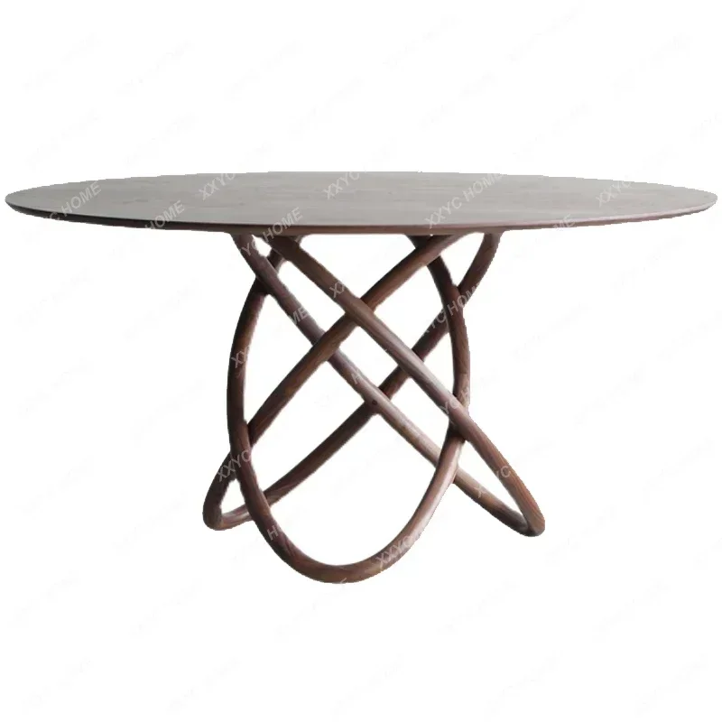 

North American Black Walnut round Solid Wood Dining Table Nordic Modern Minimalist Wooden Table