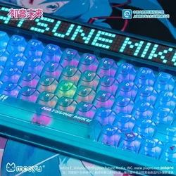 Hatsune Miku sports series Mechanical keyboard machinist 68 key customized axis wireless keyboard Wired Headset wireless mouse